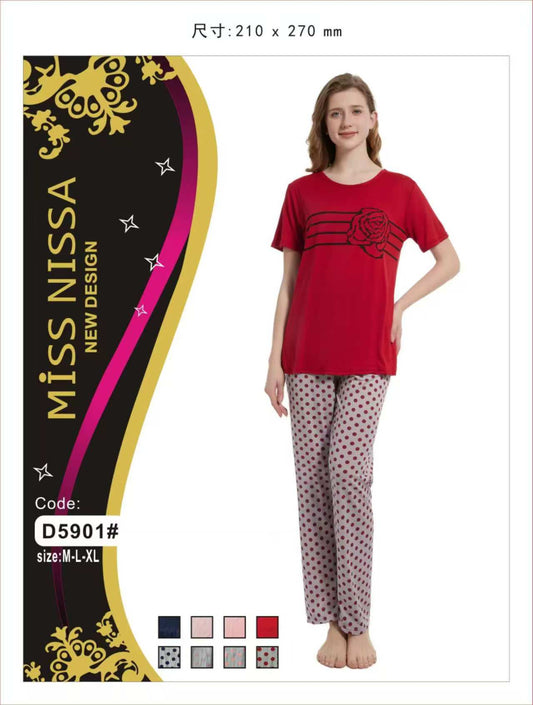Women's Rose Print Night Suit / Lounge Wear